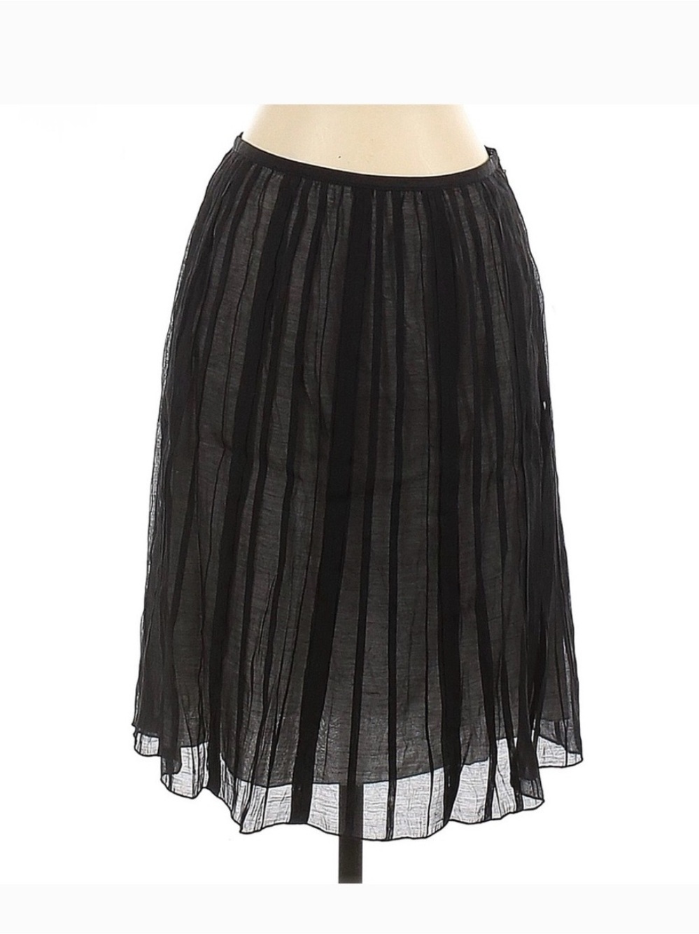 NIC+ZOE Black Sheer Pleated A-Line Midi Skirt - Picture 6 of 7